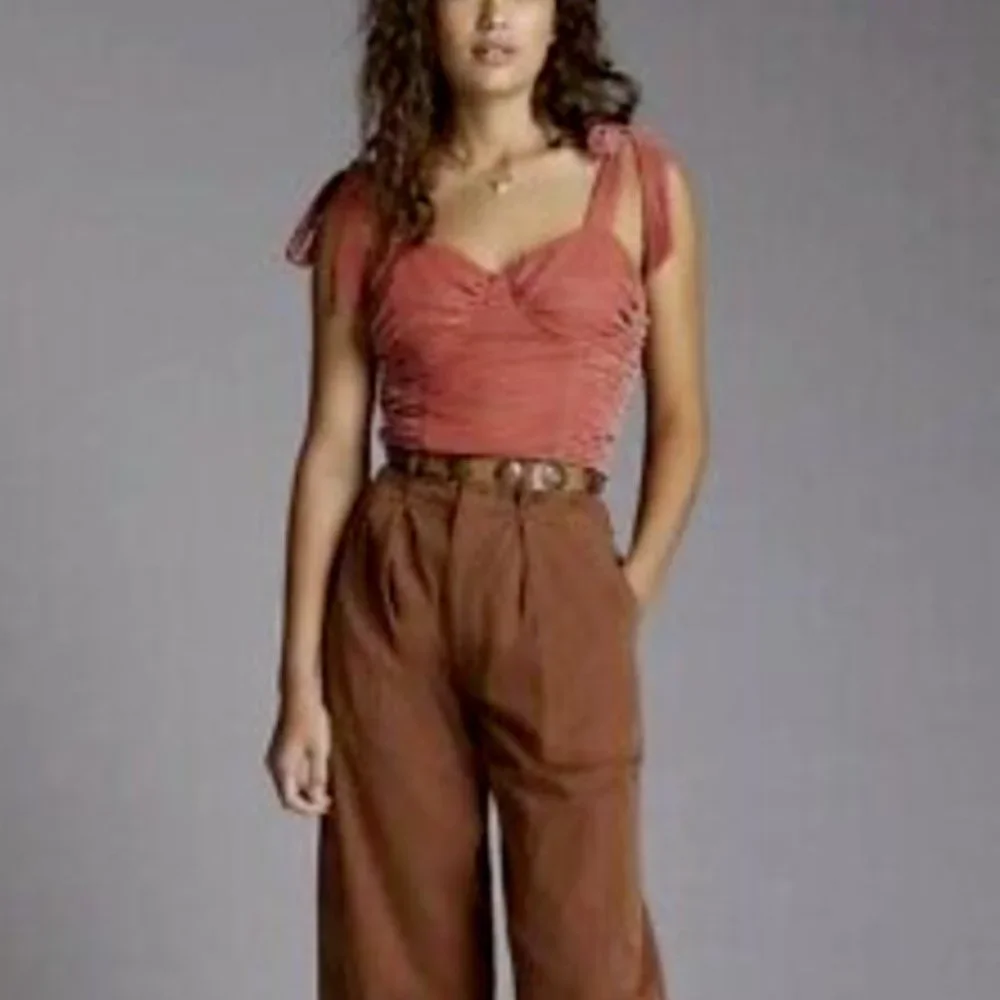 Anthropologie Forever That Girl XS NWT Rose Pink Velvet Corset Bustier Top New - Picture 3 of 5